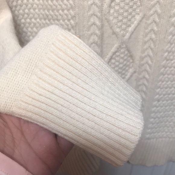 Cream Cable Knot Sweater Plus Size - Picture 6 of 8